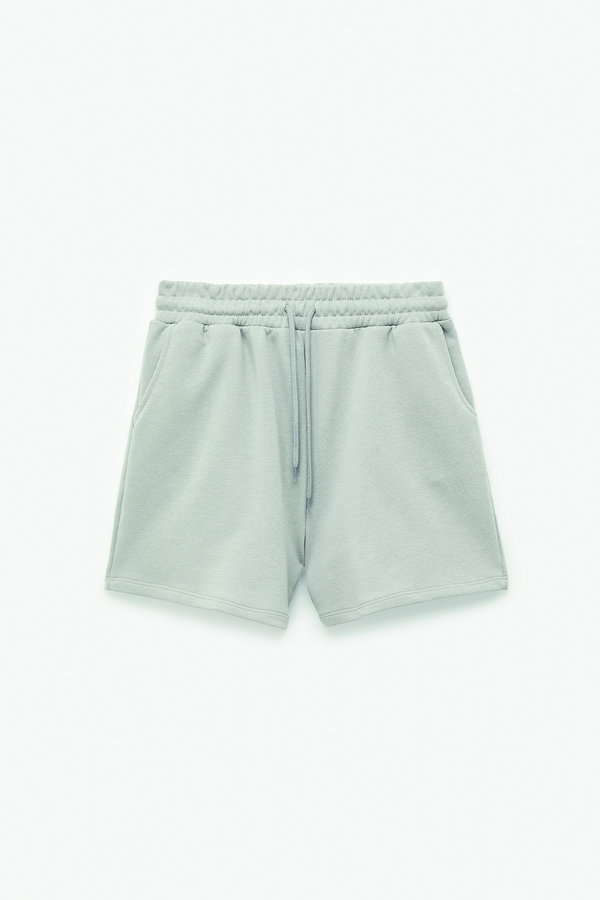 Koton Cepli Beli Bağcıklı Pamuklu Slim Fit Mini Şort GRİ