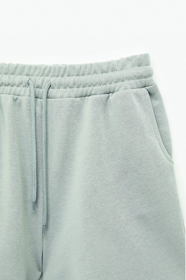 Koton Cepli Beli Bağcıklı Pamuklu Slim Fit Mini Şort GRİ