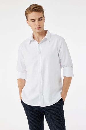 Koton Erkek Gömlek Beyaz Koton Erkek Gömlek Beyaz
