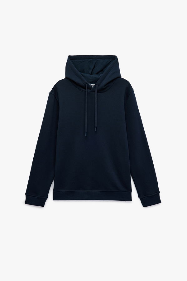 Koton Erkek Şardonlu Basic Kapşonlu Sweatshirt LACIVERT Koton Erkek Şardonlu Basic Kapşonlu Sweatshirt LACIVERT
