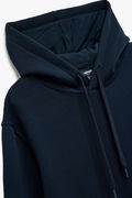 Koton Erkek Şardonlu Basic Kapşonlu Sweatshirt LACIVERT