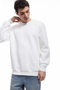 Koton Erkek Şardonlu Basic Sweatshirt Beyaz