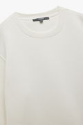 Koton Erkek Şardonlu Basic Sweatshirt Beyaz