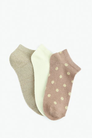 Koton Kadın 3lü Çok Renkli Patik Çorap Seti Çok Renkli