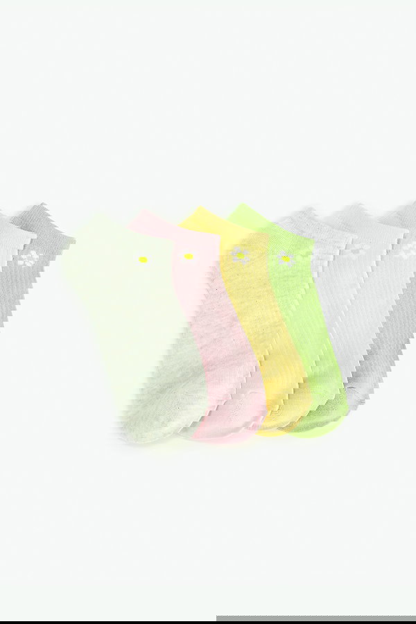 Koton Kadın 4li Lastik Detaylı Yoga Çorabı Seti Çok Renkli