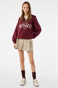 Koton Kadın Baskılı Sweatshirt BORDO