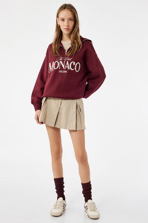 Koton Kadın Baskılı Sweatshirt BORDO Koton Kadın Baskılı Sweatshirt BORDO