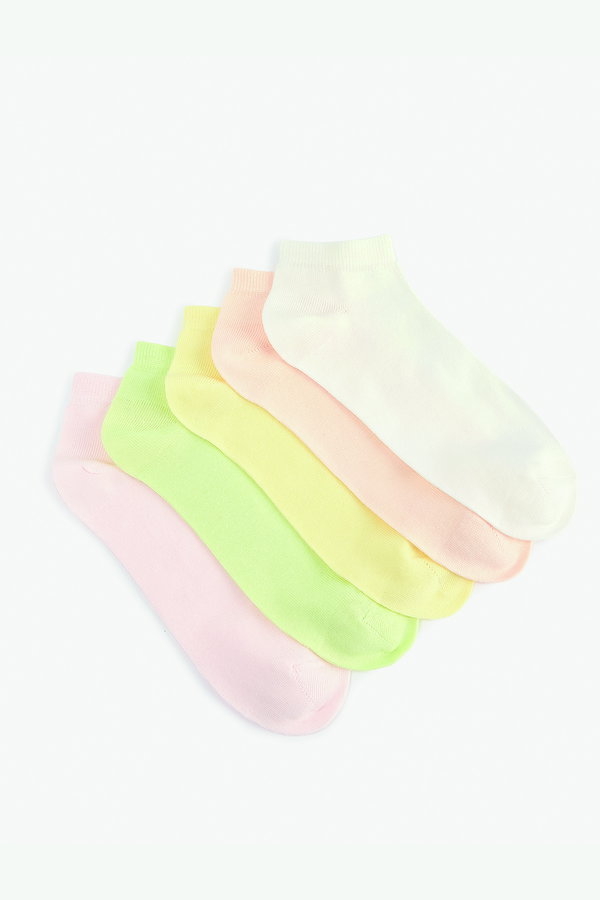 Koton Kadın Çok Renkli Pamuklu 5li Patik Çorap Seti Çok Renkli