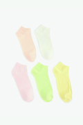 Koton Kadın Çok Renkli Pamuklu 5li Patik Çorap Seti Çok Renkli