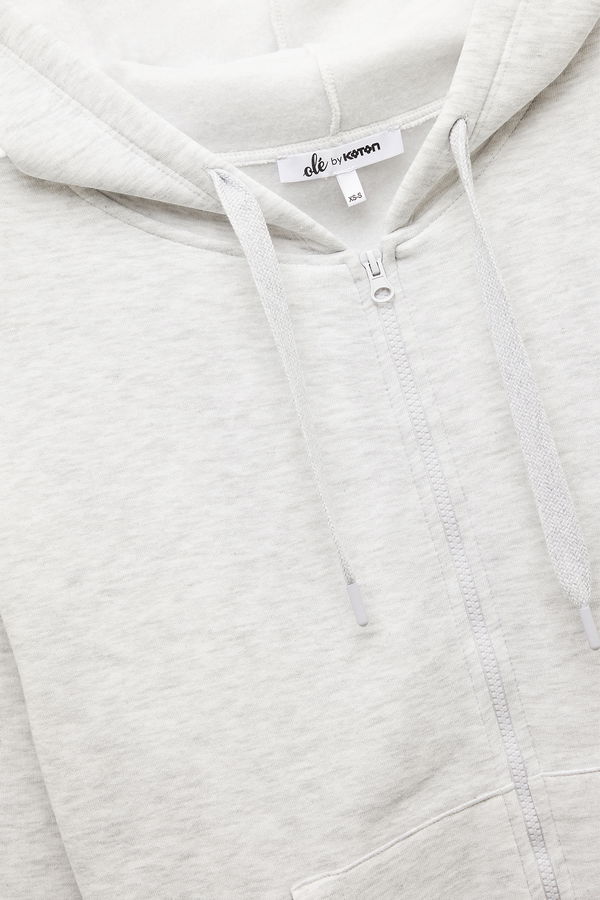 Koton Kadın Oversize Fermuarlı Sweatshirt GRI Koton Kadın Oversize Fermuarlı Sweatshirt GRI