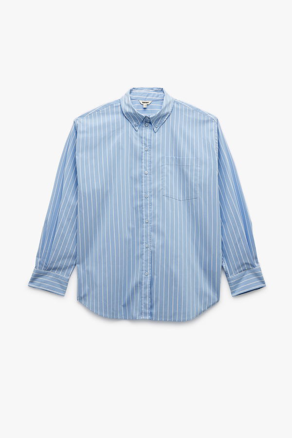Koton Kadın Oversize Poplin Gömlek MAVI Koton Kadın Oversize Poplin Gömlek MAVI