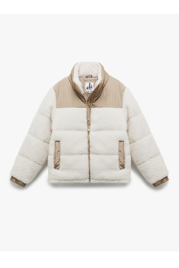 Koton Kadın Peluş Mont EKRU