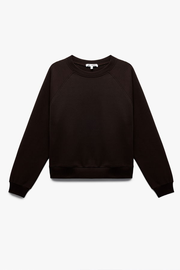 Koton Kadın Şardonlu Oversize Sweatshirt KAHVERENGI Koton Kadın Şardonlu Oversize Sweatshirt KAHVERENGI