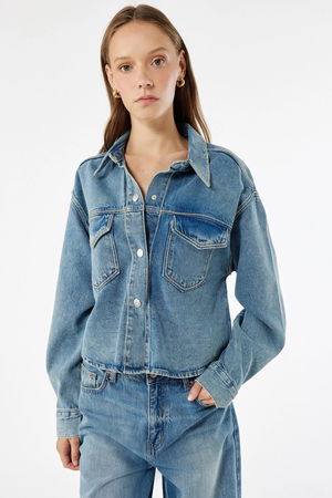 Koton Kadın Taşlı Ceket MAVI