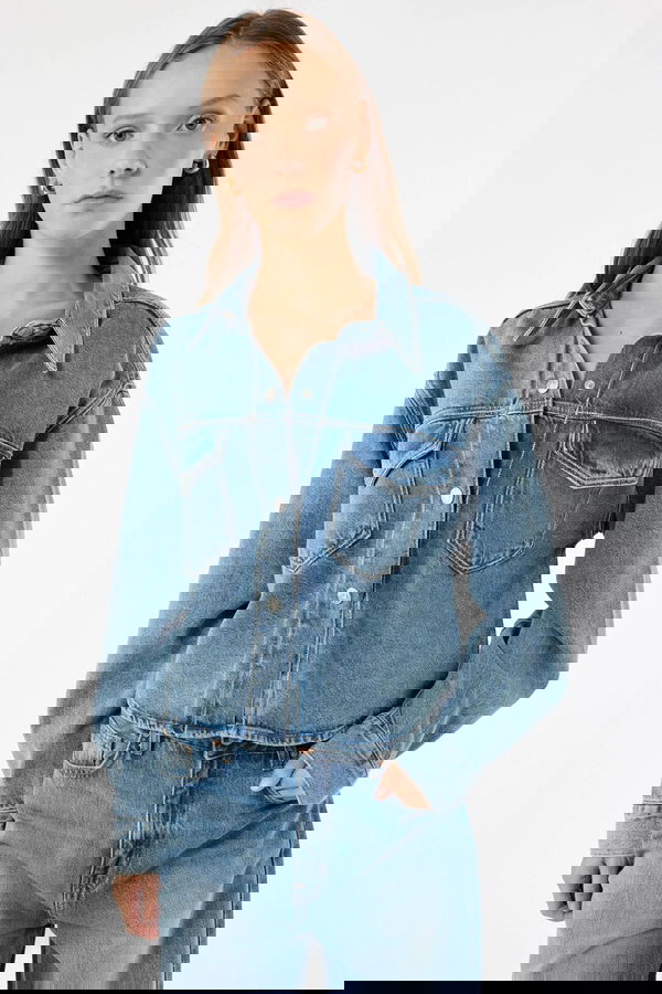 Koton Kadın Taşlı Ceket MAVI