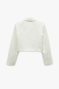 Koton Kadın Tüvit Crop Blazer Ceket EKRU