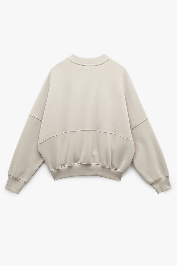 Koton Kadın Üç İplik Şardonlu Sweatshirt BEJ Koton Kadın Üç İplik Şardonlu Sweatshirt BEJ