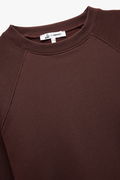 Koton Kadın Şardonlu Oversize Sweatshirt KAHVERENGI