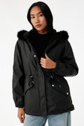 Koton Kapüşonlu Anorak Mont SIYAH