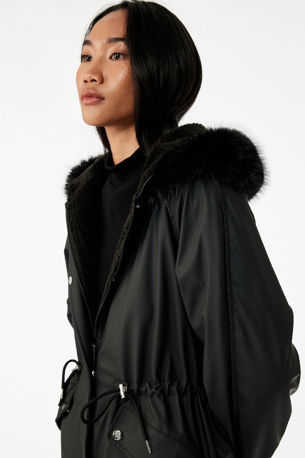 Koton Kapüşonlu Anorak Mont SIYAH