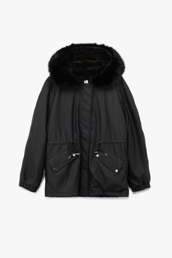 Koton Kapüşonlu Anorak Mont SIYAH