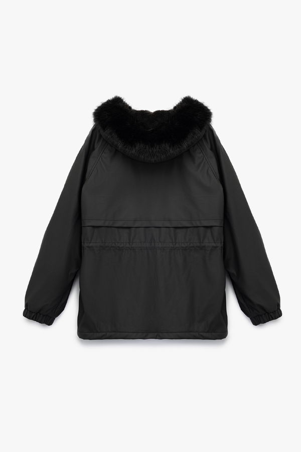 Koton Kapüşonlu Anorak Mont SIYAH