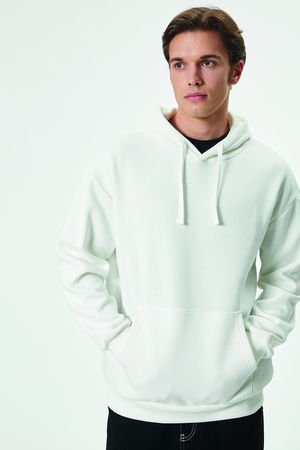 Koton  Kapşonlu Uzun Kollu Kanguru Cep Detaylı Şardonlu Oversize Sweatshirt Beyaz Koton  Kapşonlu Uzun Kollu Kanguru Cep Detaylı Şardonlu Oversize Sweatshirt Beyaz