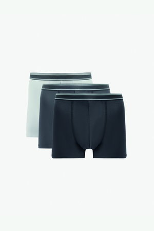 Koton Pamuklu Bel Detaylı 3lü Boxer Seti GRİ