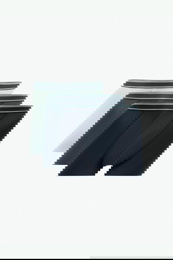 Koton Pamuklu Bel Detaylı 3lü Boxer Seti GRİ