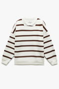 Koton Şardonlu Kadın Oversize Sweatshirt EKRU