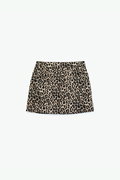 Koton Taş Detaylı Leopar Desenli Yüksek Bel Mini Şort LEOPAR