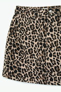 Koton Taş Detaylı Leopar Desenli Yüksek Bel Mini Şort LEOPAR