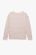 Koton Uzun Kollu Bisiklet Yaka Çizgili T-shirt PEMBE