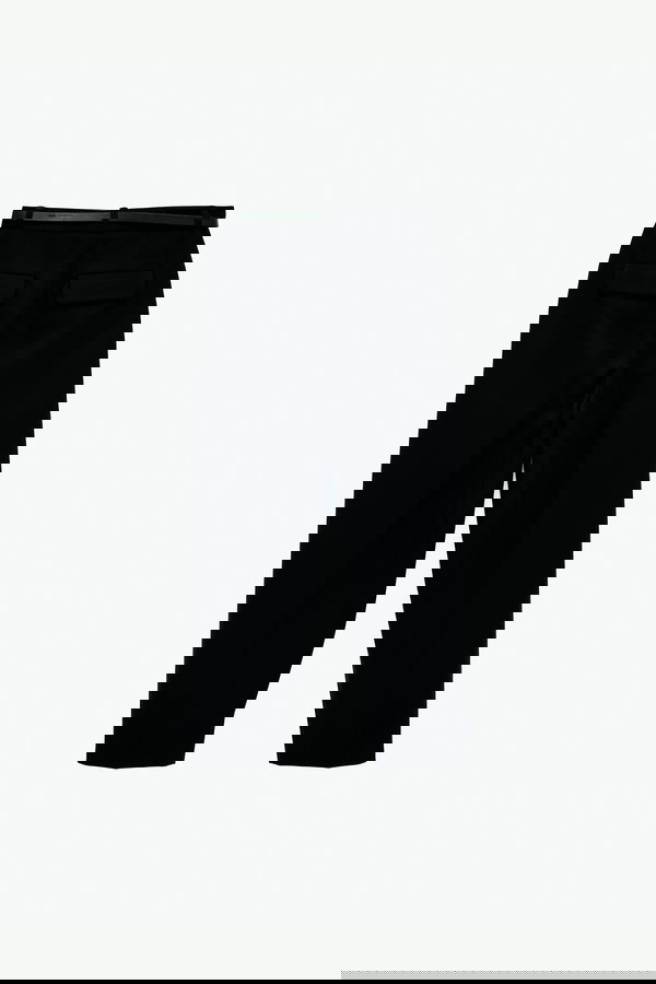 Koton Yüksek Bel Rahat Kalıp Cepli Kemer Detaylı Cigarette Pantolon SİYAH