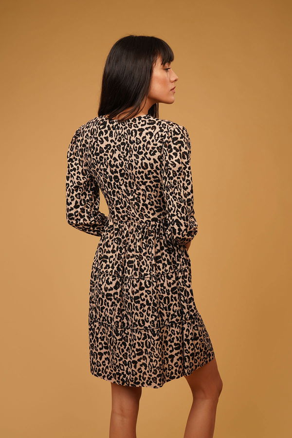 Leopar Desenli Kısa Elbise LEOPAR Leopar Desenli Kısa Elbise LEOPAR