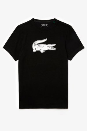 Lacoste Baskılı Erkek T-shirt SIYAHBEYAZ