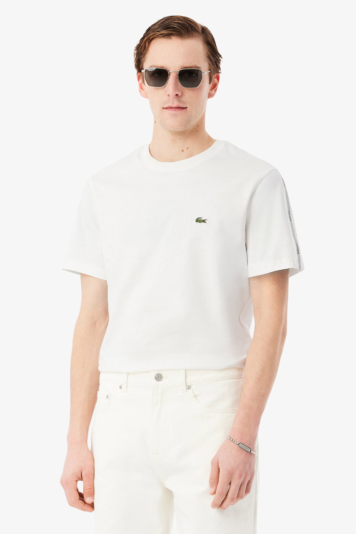Lacoste Erkek Bisiklet Yaka T-shirt Beyaz