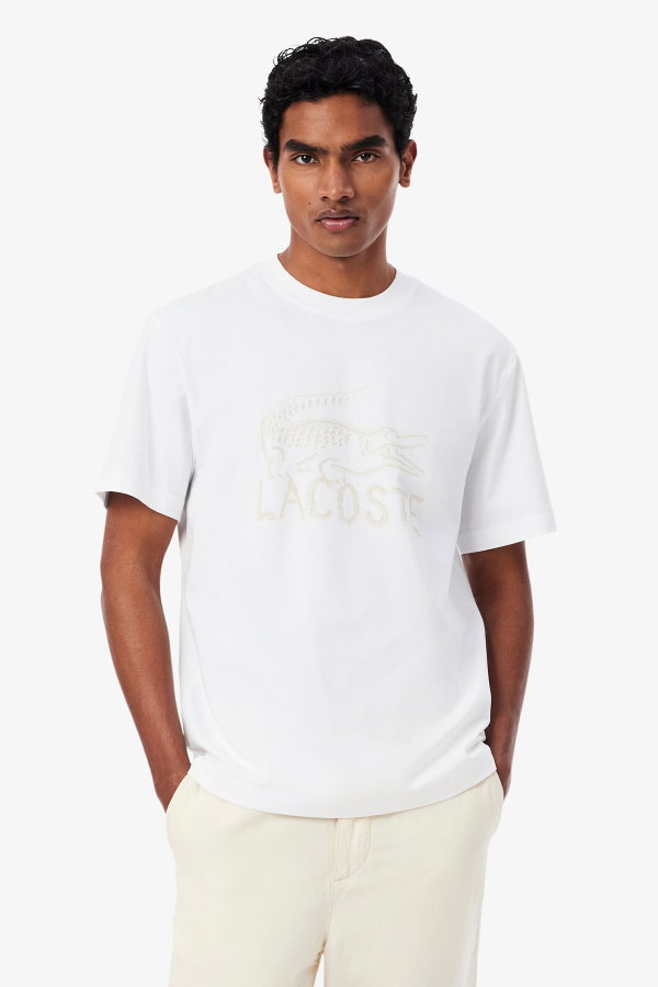 Lacoste Erkek Bisiklet Yaka T-shirt Beyaz