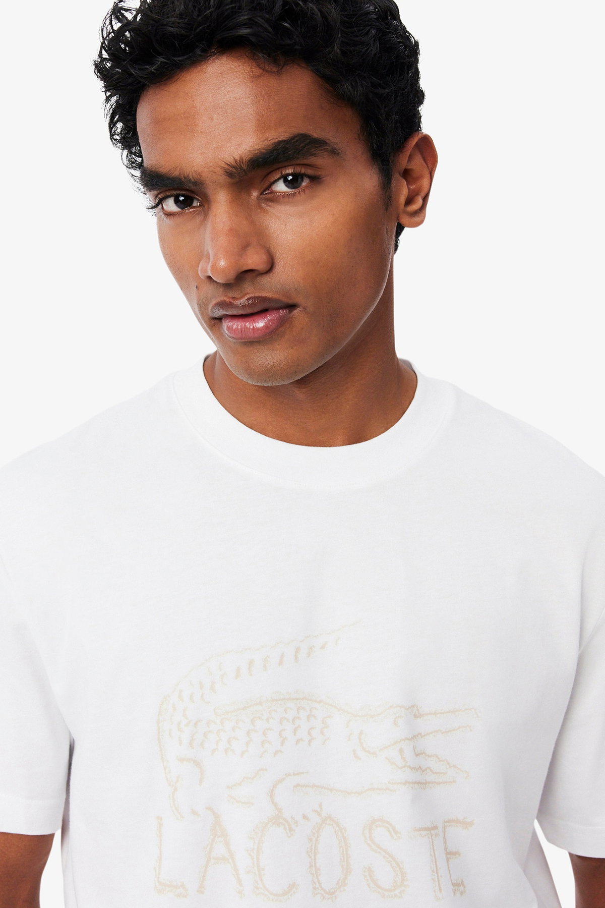 Lacoste Erkek Bisiklet Yaka T-shirt Beyaz