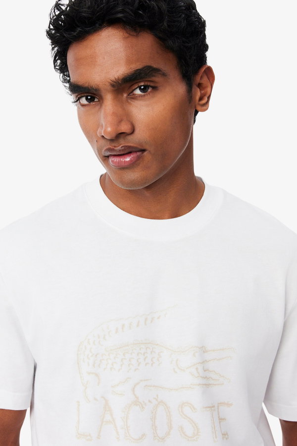 Lacoste Erkek Bisiklet Yaka T-shirt Beyaz