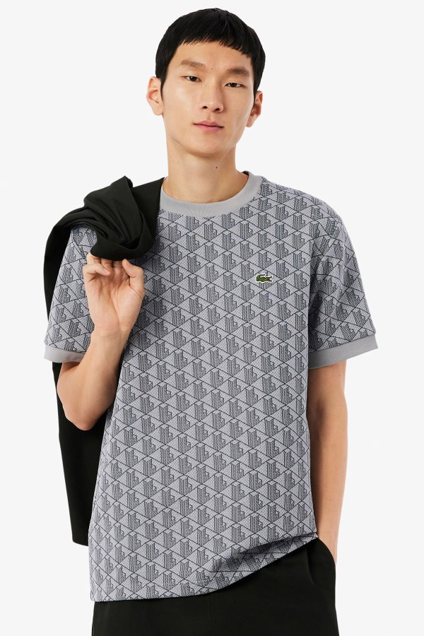 Lacoste Erkek Bisiklet Yaka T-shirt GRI