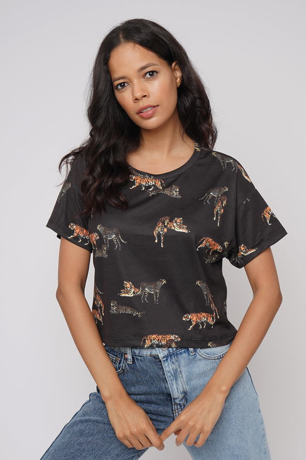 Gabria Leopar Baskılı T-shirt