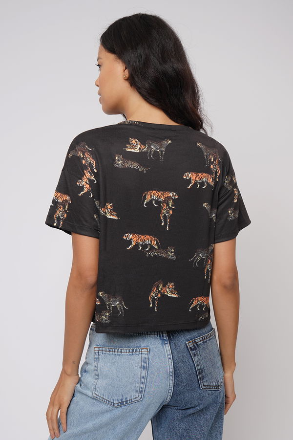 Gabria Leopar Baskılı T-shirt