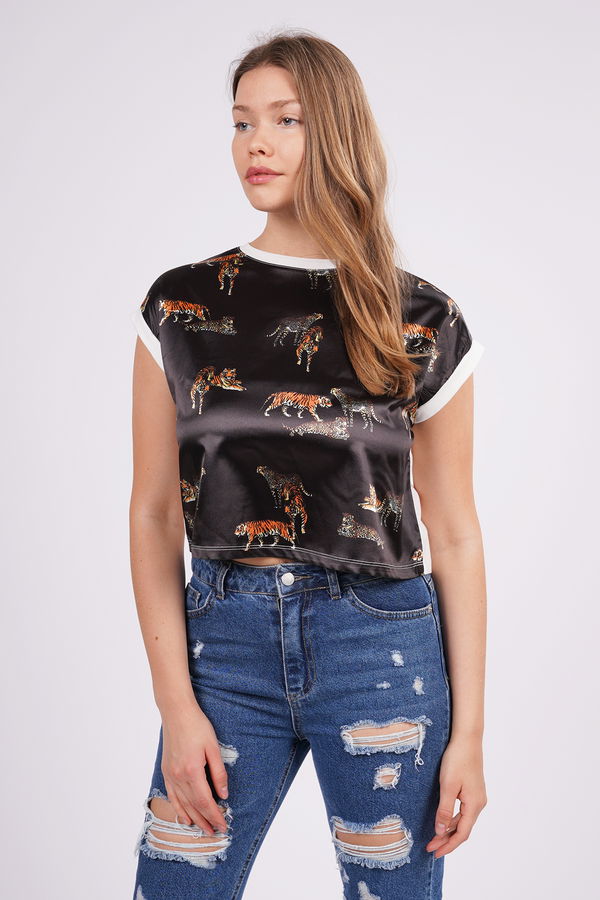 Gabria Leopar Baskılı T-shirt