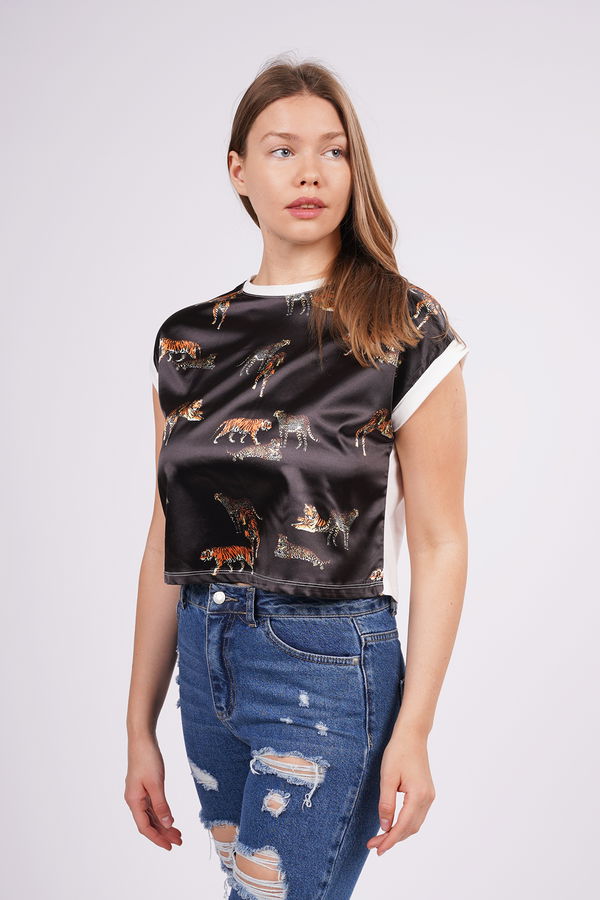 Gabria Leopar Baskılı T-shirt