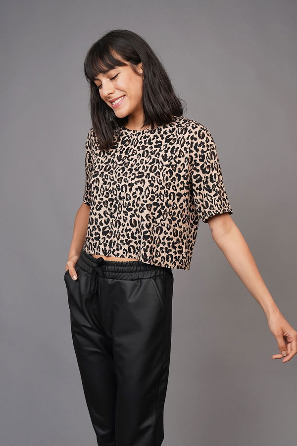 Leoparlı Mini Bluz LEOPAR Leoparlı Mini Bluz LEOPAR