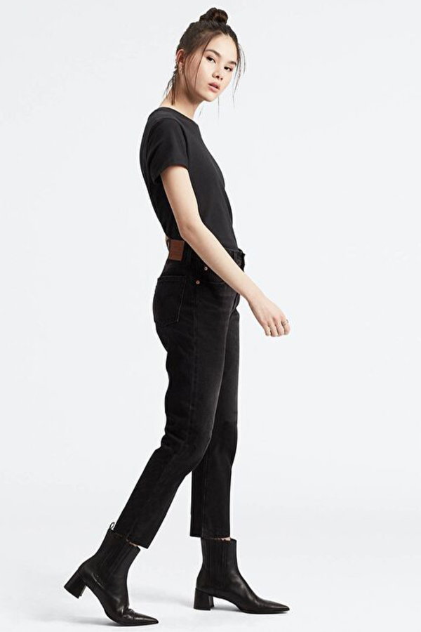 Levis 501 Kadın Crop Kot Pantolon SIYAH