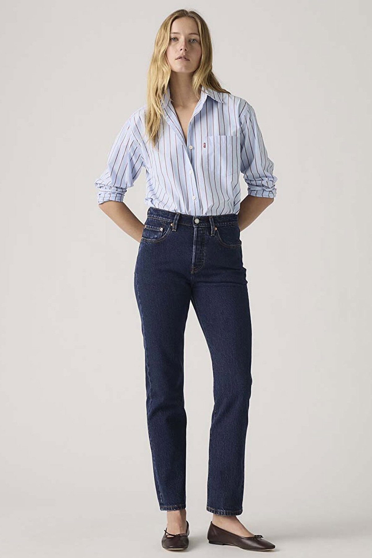 Levis 501 Kadın Origina Jeans  Pantolon LACIVERT