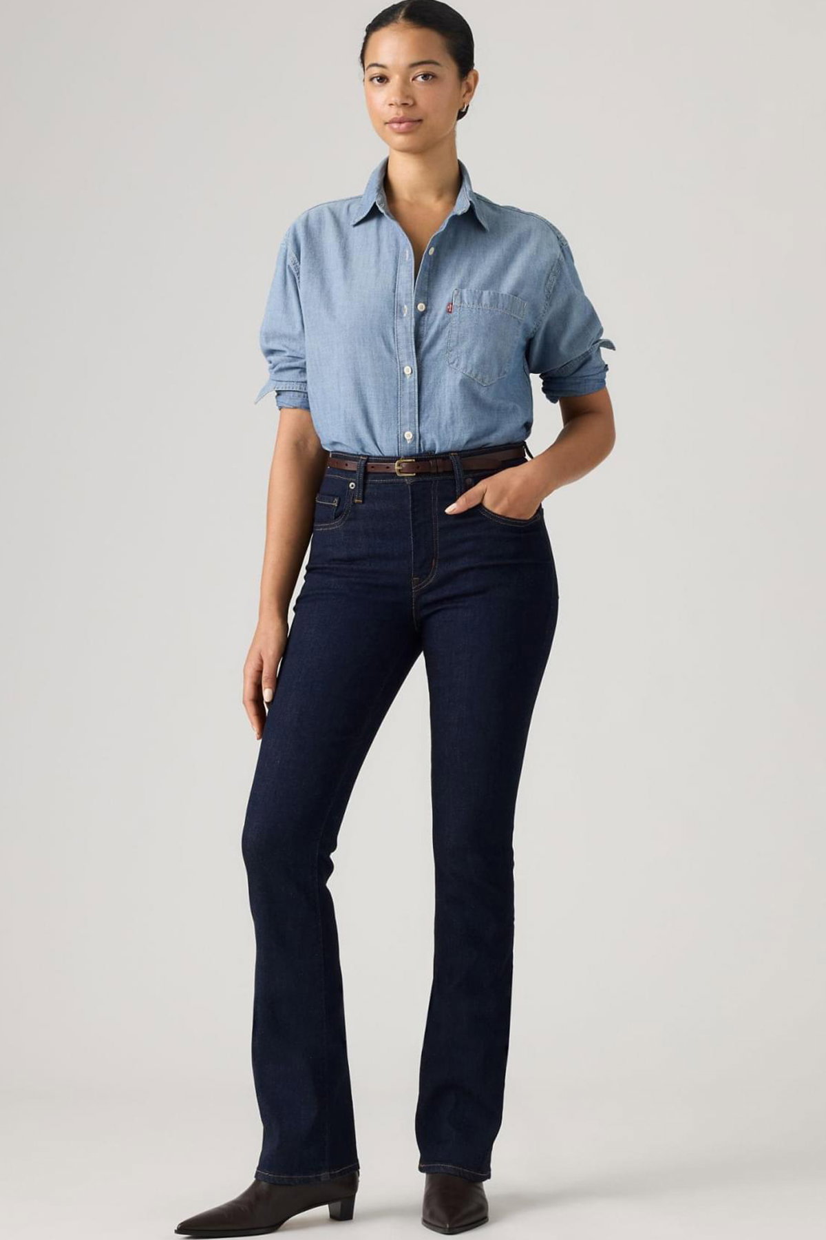 Levis 725 Kadın High Rise Bootcut Jeans Pantolon LACIVERT
