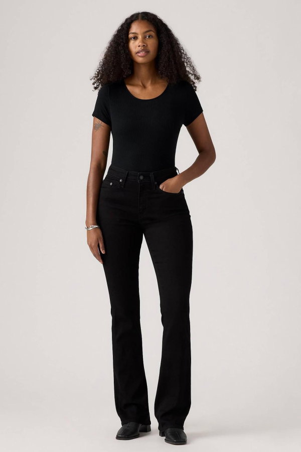 Levis 725 Kadın High Rise Bootcut Jeans Pantolon SIYAH